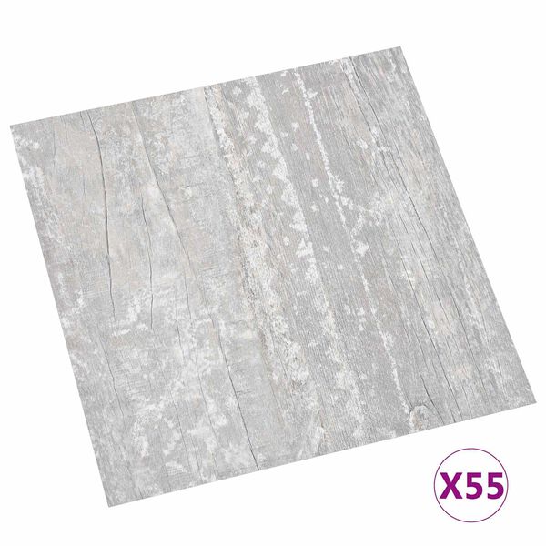 vidaXL Bodenplanken 55 pcs Grau 5,11 m&sup2; PVC