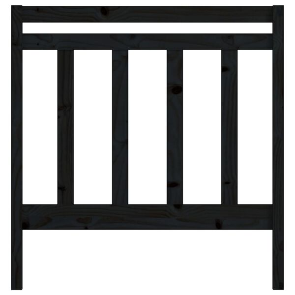 vidaXL Kopfteil Schwarz 106x4x100 cm Massivholz Kiefer