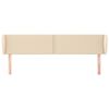 vidaXL Kopfteil mit Ohren Creme 163x23x78/88 cm Stoff