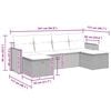 vidaXL 6-tlg. Garten-Sofagarnitur mit Kissen Schwarz Poly Rattan