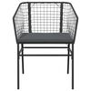vidaXL 3-tlg. Garten-Essgruppe mit Kissen Schwarz Poly Rattan Glas