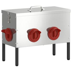 vidaXL H&uuml;hnerf&uuml;tterer Silber 41,5 x 20,5 x 33 cm Verzinkter Stahl