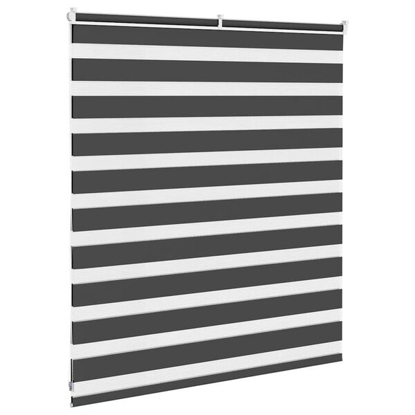 vidaXL Doppelrollo Schwarz 135x100 cm Stoffbreite 130,9 cm Polyester