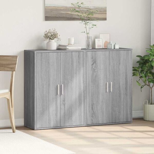 vidaXL Sideboards 2 Stk. Grau Sonoma 60x31x84 cm Holzwerkstoff