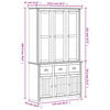 vidaXL Highboard BODO Weiß Braun 115,5x43x200,5 cm Massivholz Kiefer