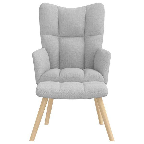 vidaXL Relaxsessel mit Fu&szlig;hocker Wolkengrauer Stoff