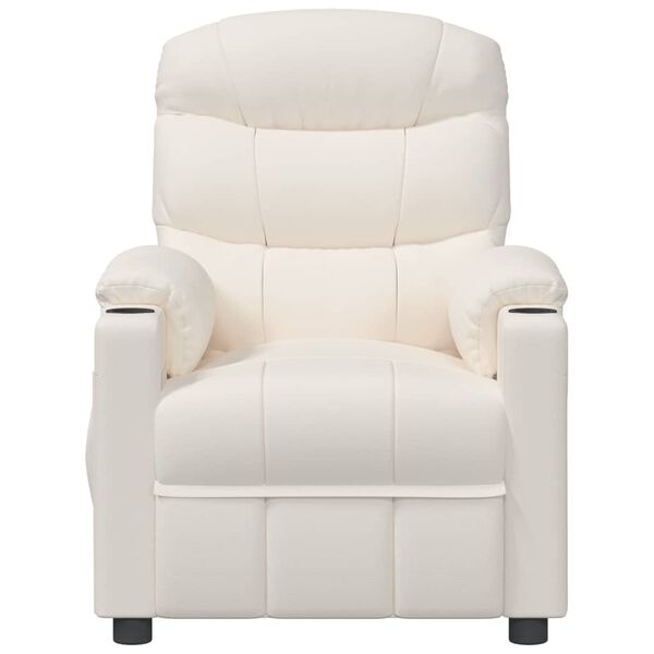vidaXL Massagesessel Elektrisch Creme Kunstleder