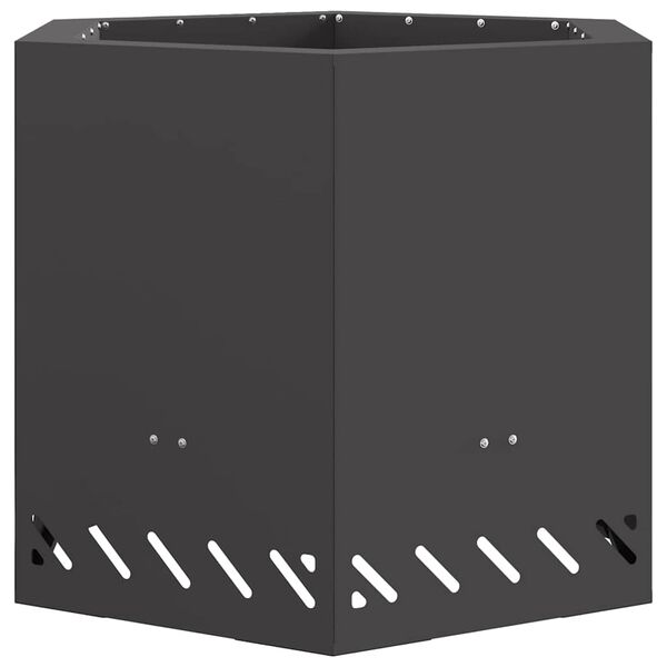 vidaXL Rauchfreier Feuerkorb Schwarz 58 x 58 x 51 cm Stahl