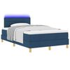 vidaXL LED Boxspringbett mit LED-Lichtleisten Blau 120 x 200 cm Stoff