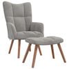 vidaXL Relaxsessel mit Hocker Hellgrau Samt