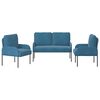vidaXL Sofagarnituren mit Kissen 3 pcs Blau 115 x 56 x 80 cm Sperrholz