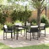 vidaXL Garten Essgruppe 5 pcs Schwarz Poly-Rattan