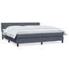 vidaXL Boxspringbett mit Matratze Dunkelgrau 180x220 cm Samt