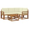 vidaXL Outdoor-Sofagarnitur mit Kissen 5 pcs Natur und Creme