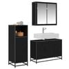 vidaXL Badezimmerm&ouml;bel-Set 3 pcs Schwarz Eichen-Optik Holzwerkstoff