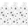 vidaXL Gartenzaun 3 stk. Schwarz 112 x 39,5 cm Stahl
