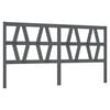 vidaXL Kopfteil Grau 206x4x100 cm Massivholz Kiefer
