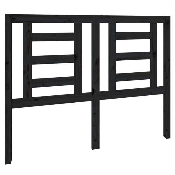 vidaXL Kopfteil Schwarz 126x4x100 cm Massivholz Kiefer