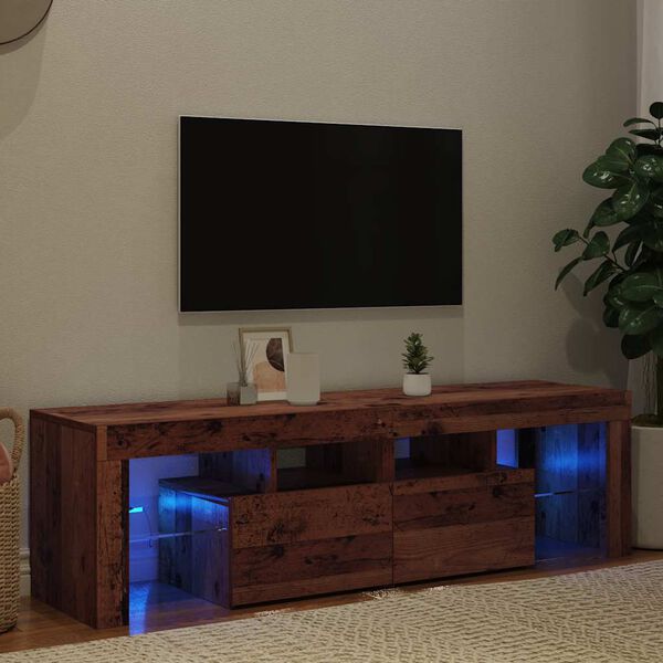vidaXL TV-Schrank mit LED Altholz-Optik 140x36,5x40 cm Holzwerkstoff