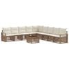 vidaXL Gartensofa-set 10 pcs Beige Poly-Rattan