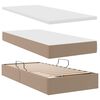 vidaXL Bett mit Stauraum und LED Cappuccino 90 x 200 cm Kunstleder