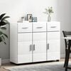 vidaXL Sideboard Hochglanz Wei&szlig; 88,5 x 30,5 x 73 cm Holzwerkstoff
