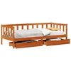 vidaXL Tagesbett mit Kopfteil 3 pcs Wachsbraun Massivholz Kiefer