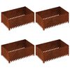 vidaXL Raseneinfassung 4 pcs 100 x 60 x 35 cm Stahl Rostig