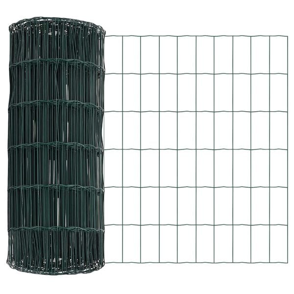 vidaXL Eurozaun Grün 0,8 x 25 m PVC-beschichtetes Eisen
