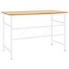 vidaXL Computertisch Wei&szlig; und Eiche Hell 105x55x72 cm MDF und Metall