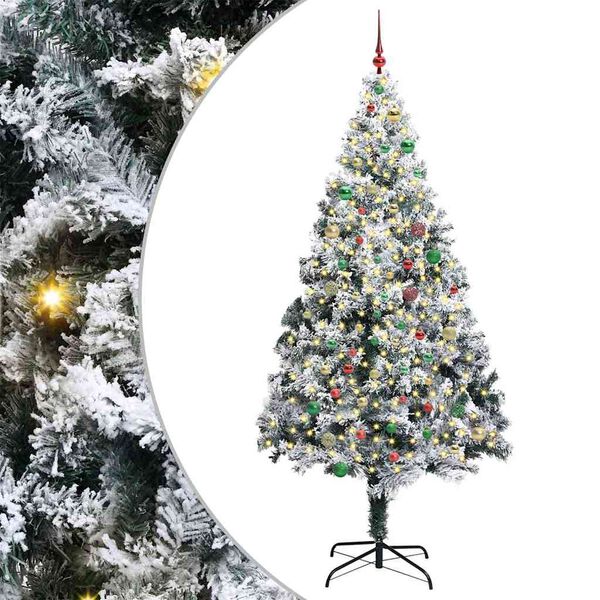 vidaXL K&uuml;nstlicher Weihnachtsbaum mit 300 LEDs mit St&auml;nder Wei&szlig; 240 cm