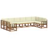 vidaXL Outdoor-Sofagarnitur mit Kissen 10 pcs Natur und Creme