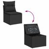vidaXL Sofa Set mit Kissen mit Speicher 4 pcs Schwarz Poly-Rattan