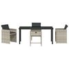 vidaXL Garten Essgruppe 5 pcs Hellgrau Poly-Rattan