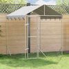 vidaXL Outdoor-Hundezwinger mit Dach Silber 2x2x2,5 m Verzinkter Stahl