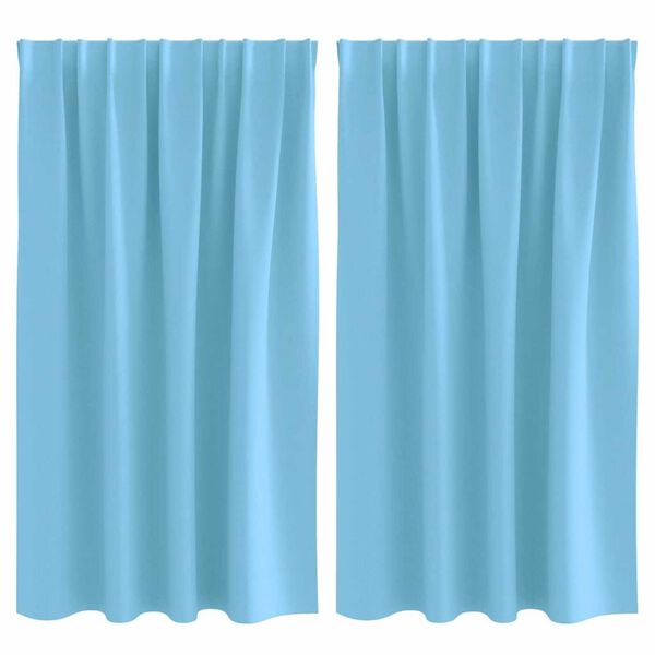 vidaXL Verdunkelungs-Vorhänge mit Ringen 2 pcs Himmelblau 140 x 140 cm