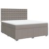vidaXL Boxspringbett mit Matratze Taupe 180x200 cm Stoff
