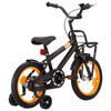 vidaXL Kinderfahrrad mit Frontgep&auml;cktr&auml;ger 14 Zoll Schwarz und Orange