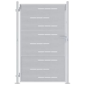 vidaXL Gartentor mit Schloss Silber 100 x 125 cm Edelstahl