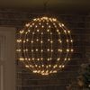 vidaXL Ball mit 192 LEDs Warmwei&szlig; 59,5 x 59,5 x 63 cm Metall