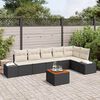 vidaXL Gartensofa-set mit Kissen 7 pcs Schwarz Poly-Rattan