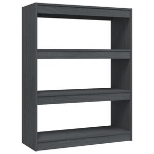 vidaXL B&uuml;cherregal/Raumteiler Grau 100x30x103 cm Kiefer Massivholz