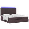 vidaXL Ottoman-Bett mit Matratzen & LEDs Dunkelbraun 200x200 cm Stoff
