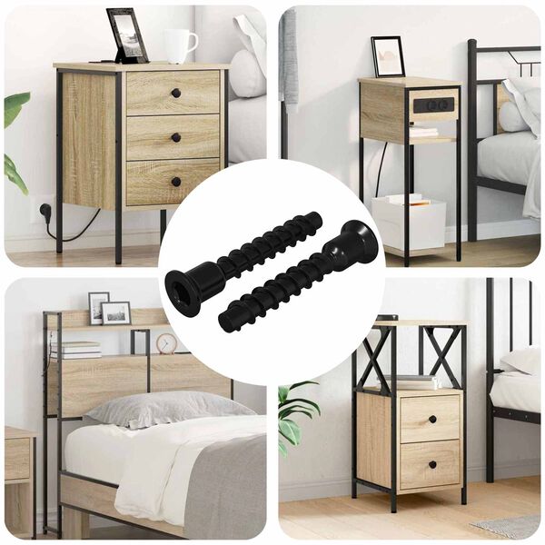 vidaXL Steckkappen-Schraube 2 pcs Schwarz 7 x 40 mm Eisen