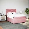 vidaXL Boxspringbett mit Matratze Rosa 140x190 cm Samt