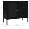 vidaXL Sideboard Schwarz 75x35x70 cm Stahl und Hartglas