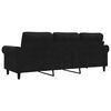 vidaXL 3-Sitzer-Sofa Schwarz 180 cm Samt