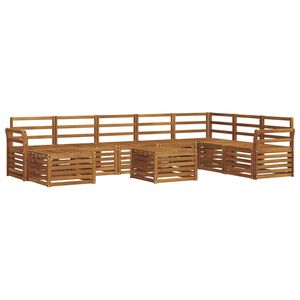 vidaXL Outdoor-Sofagarnitur 9 Stk. Natur