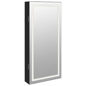 vidaXL Spiegel-Schmuckschrank mit LED-Beleuchtung Wandmontage Schwarz
