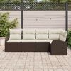 vidaXL Sofa Set mit Kissen 5 pcs Braun Polyester